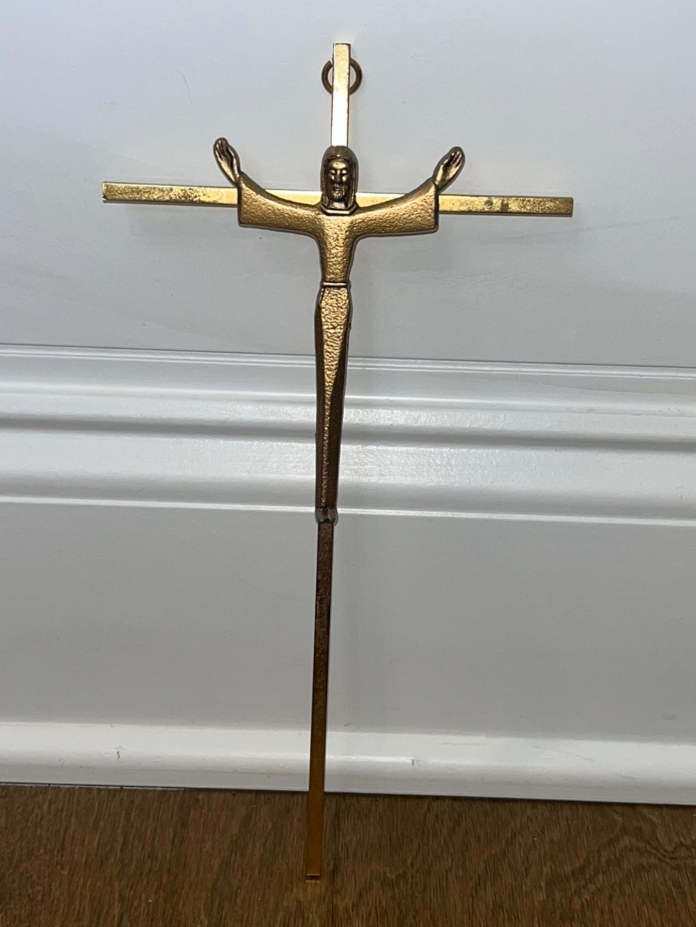 Vintage INRI Brass Cross Crucifix Metal 10” x 5"